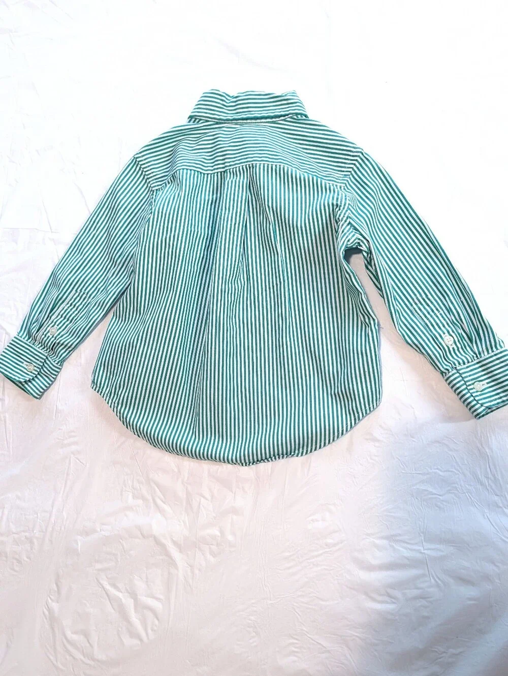 Ralph Lauren Toddler Green Striped Button Down Shirt 2 / 2T Preppy Classic